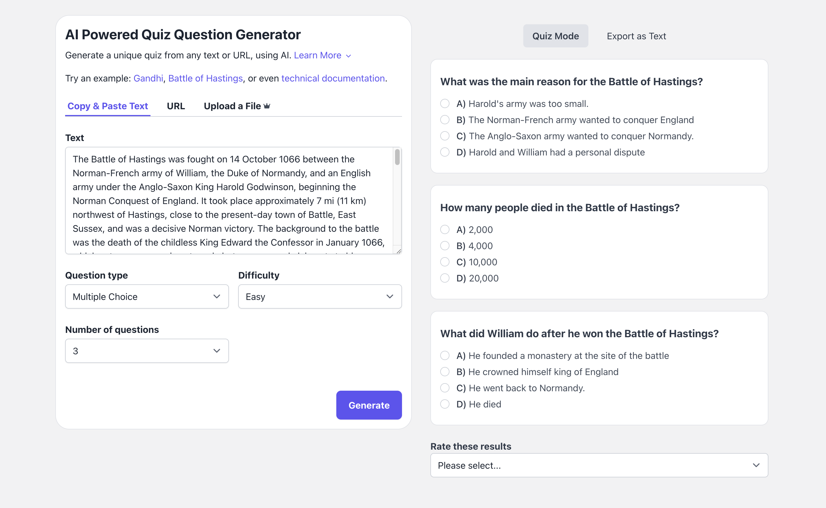 Test Maker Make Free Multiple Choice Quiz Questions