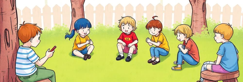 Gartenspielszene für Kinder