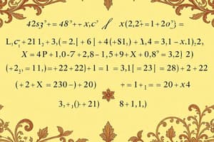 Quadratic Equations Standard Form Quiz