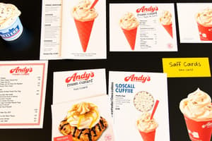 Andy's Frozen Custard Menu Flashcards