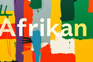 Afrikaans Language and History