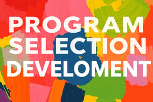 CDFOM Program Selection