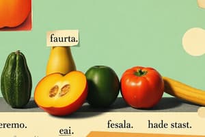 Vocabulario de Comida: Español-Inglés