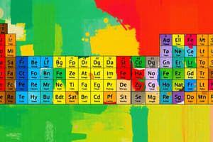 Periodic Table Organization Quiz