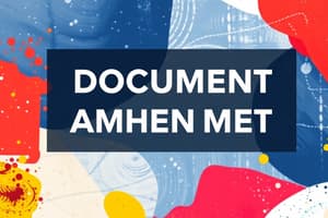 Document Amendments Overview