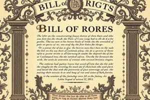 Bill of Rights and Due Process Quiz