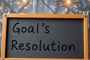 Goal Setting and Resolutions Quiz