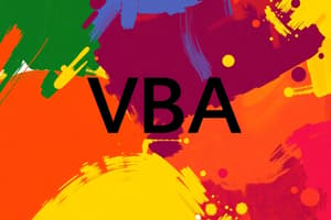 VBA basics