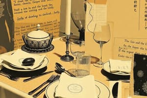 Table Setting and Etiquette Quiz