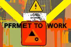 Electrical Safety: Permit to Work Incident