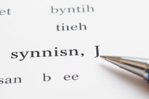 Synonyms and Antonyms in Writing and Research