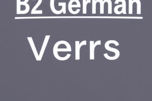 B2 Deutsch: Verb Vocabulary Quiz