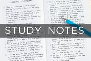 Study Notes Creation Quiz