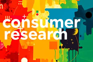 CB - Consumer Research Objectives and Methods