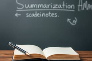 Study Notes on Summarization Techniques