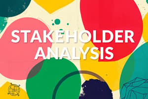 Stakeholder Analysis and Risk Management