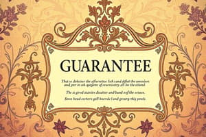 Guarantee Bond Overview