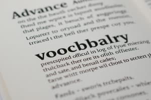 Advanced Vocabulary Quiz