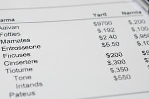 Income Statement Classifications Flashcards