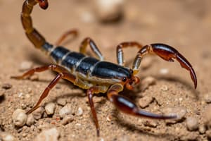 Phylum Arthropoda: Class Arachnida Flashcards