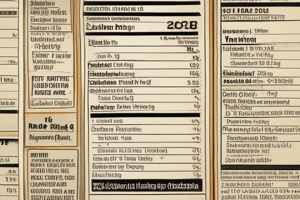 Food and Dietary Supplement Labels Quiz