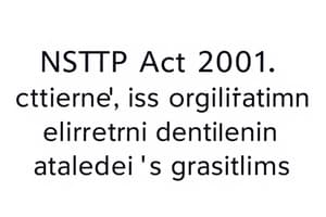 Legal Basis of the NSTP Act 2001