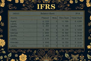 Balance Sheet IFRS Overview