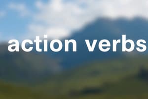 Definition and Classification of Verbs