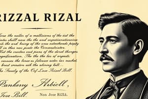 Philippine History: The Rizal Bill