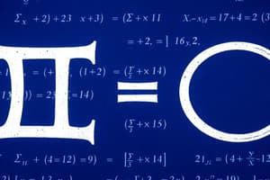 Capital Sigma Notation Quiz