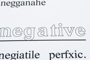 Negative Prefixes in English