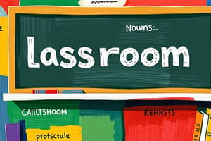 Nouns from the Classroom Flashcards