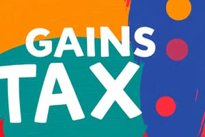 Capital Gains Tax Rates Quiz