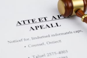 Legal Procedures for Notice of Appeal