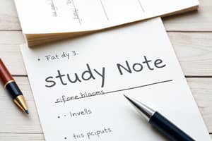 Study Notes Clarification