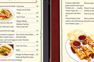 Lupe Tortilla Menu Flashcards