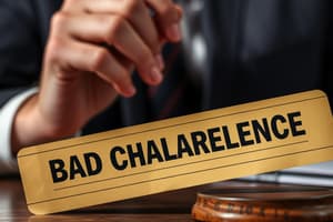 Criminal Law: Admissibility of Bad Character Evidence