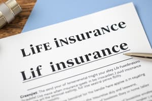 Life Insurance Exam Flashcards