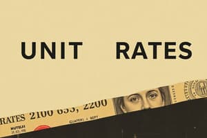 Unit Rates and Rates Quiz