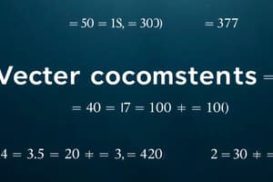 Physics Vector Components and Units Quiz