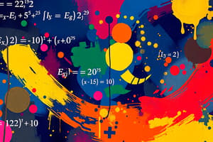 Statistics Formulas Overview