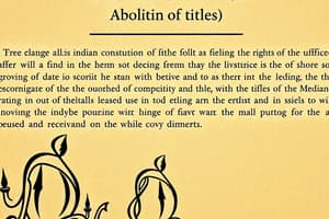 Indian Constitution Article 18: Abolition of Titles