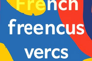 Verbes de Premier Groupe: Conjugaison 10ème classe