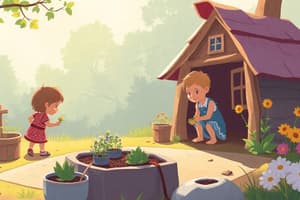 Illustration von Kindern im Garten