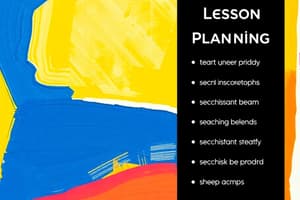 Lesson Planning and Bloom's Taxonomy