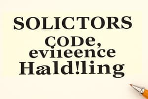 Solicitors Code of Conduct Quiz