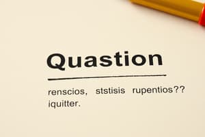 Spanish Question Words Quiz