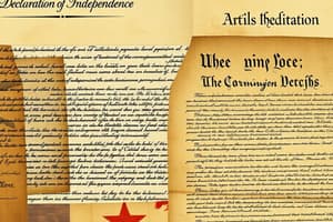 US Founding Documents: Declaration, Articles, Constitution