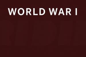 World War I and Interwar Period