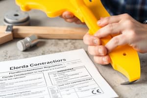 Florida Contractors Manual Quiz